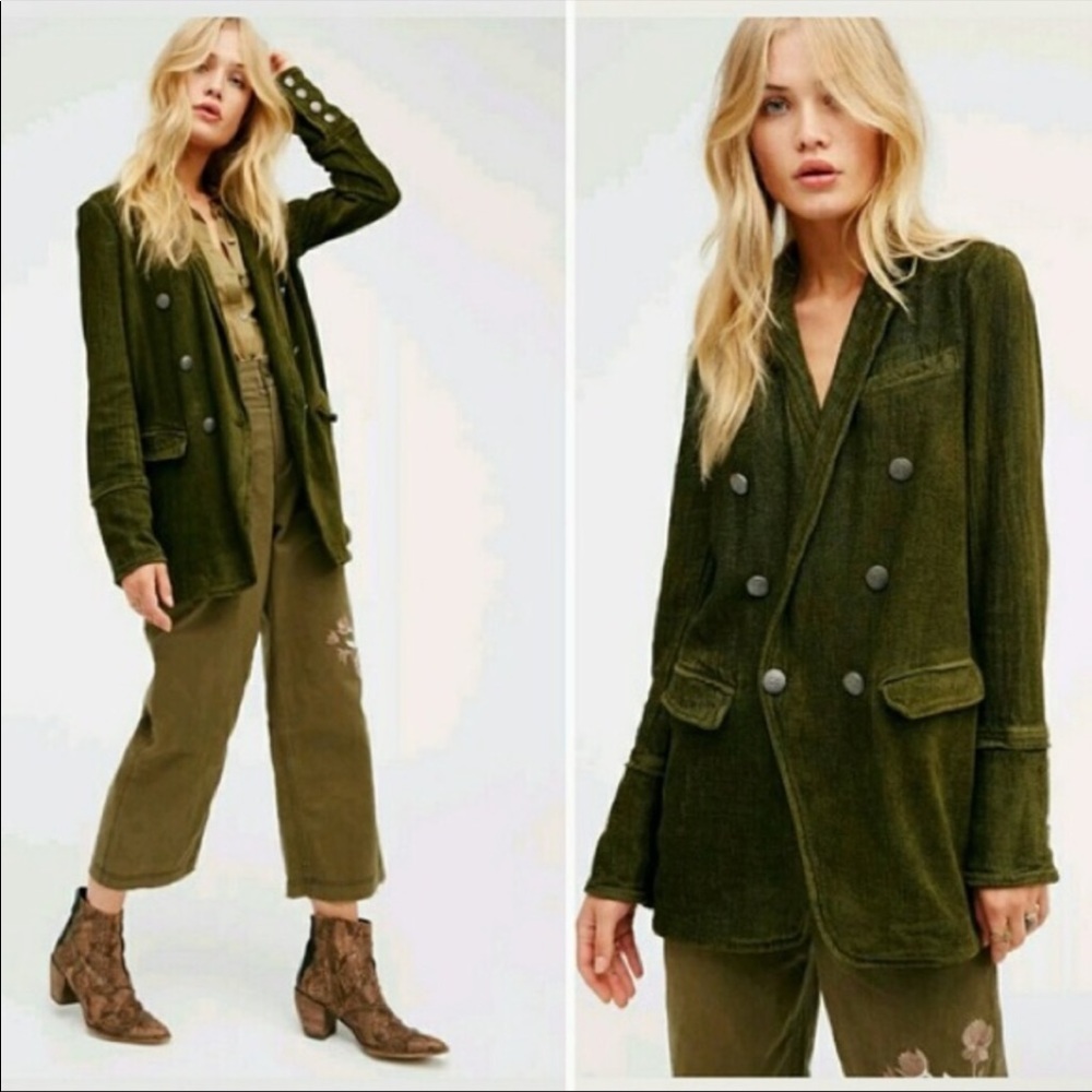 Free people chenille corduroy blazer jacket